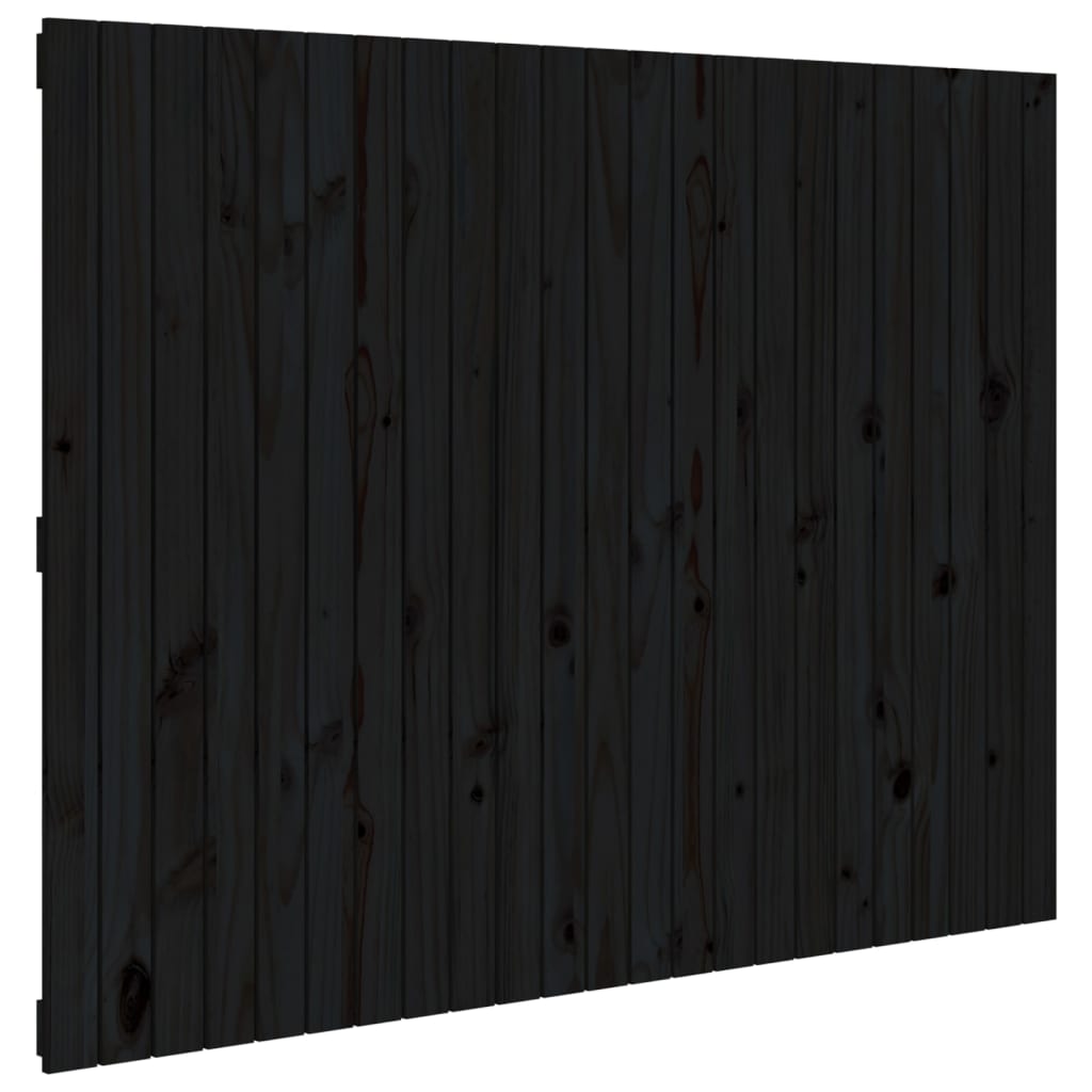 Black Pine Solid Wood Wall Headboard 146.5x3x110 cm