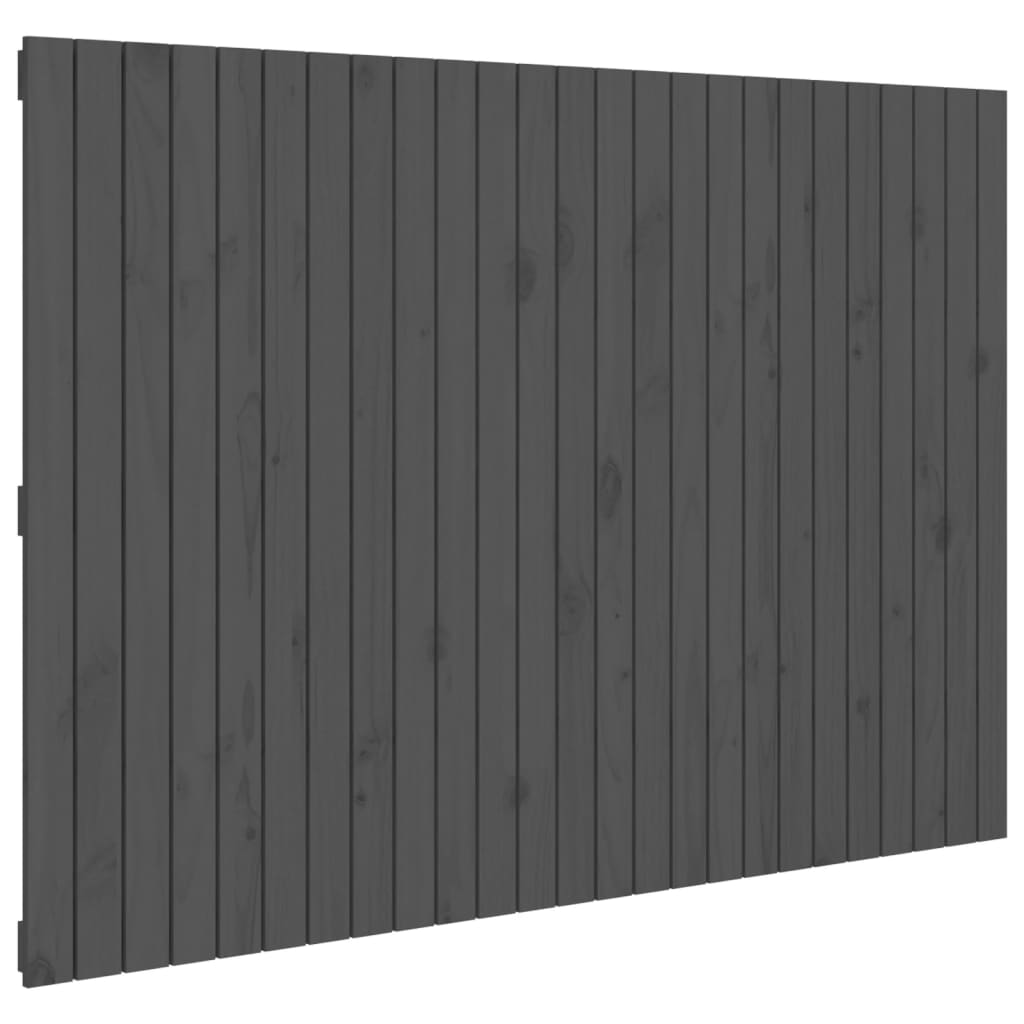 Solid Pine Wood Wall Headboard, Grey 159.5x3x110 cm