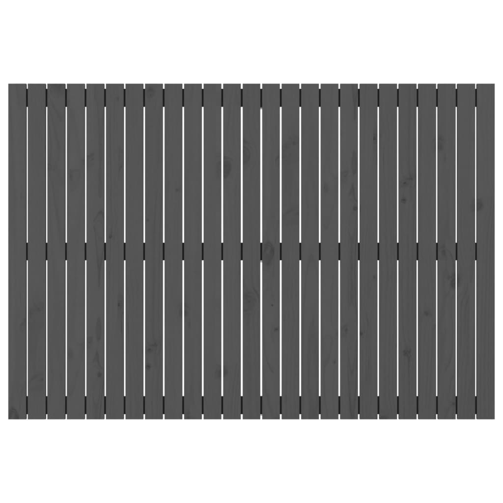 Solid Pine Wood Wall Headboard, Grey 159.5x3x110 cm