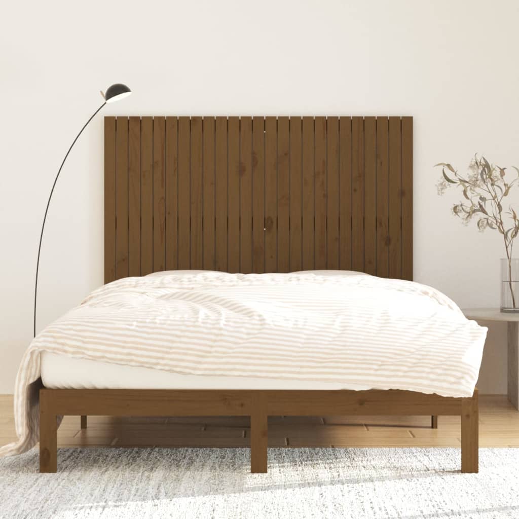 Solid Pine Wall Headboard - Honey Brown 159.5x3x110 cm