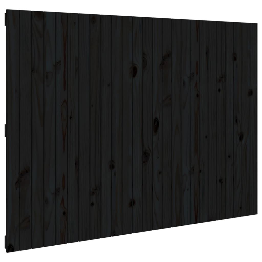 Solid Pine Black Wall Headboard 159.5x3x110 cm
