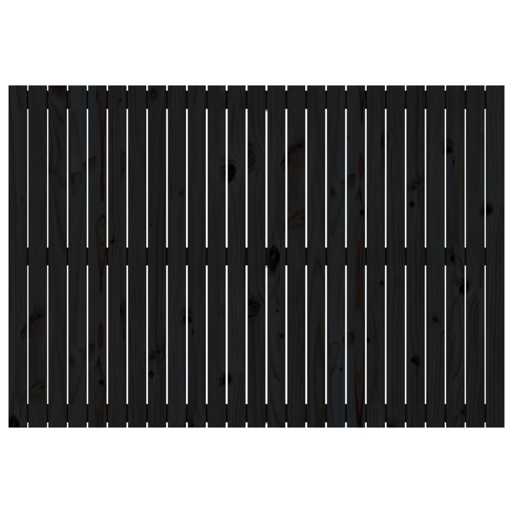 Solid Pine Black Wall Headboard 159.5x3x110 cm