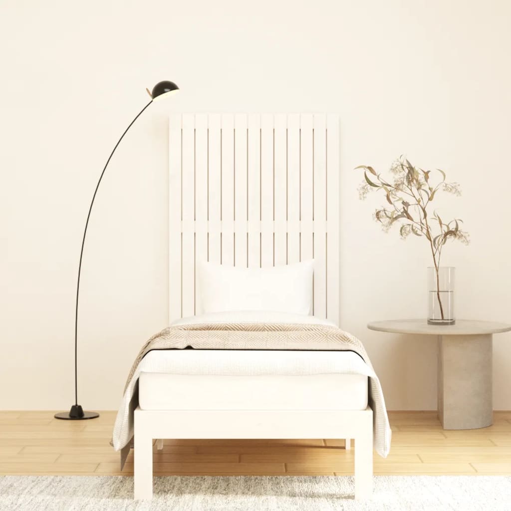 Solid Pine White Wall Headboard – 82.5x3x110 cm