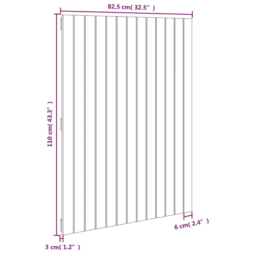 Solid Pine White Wall Headboard – 82.5x3x110 cm