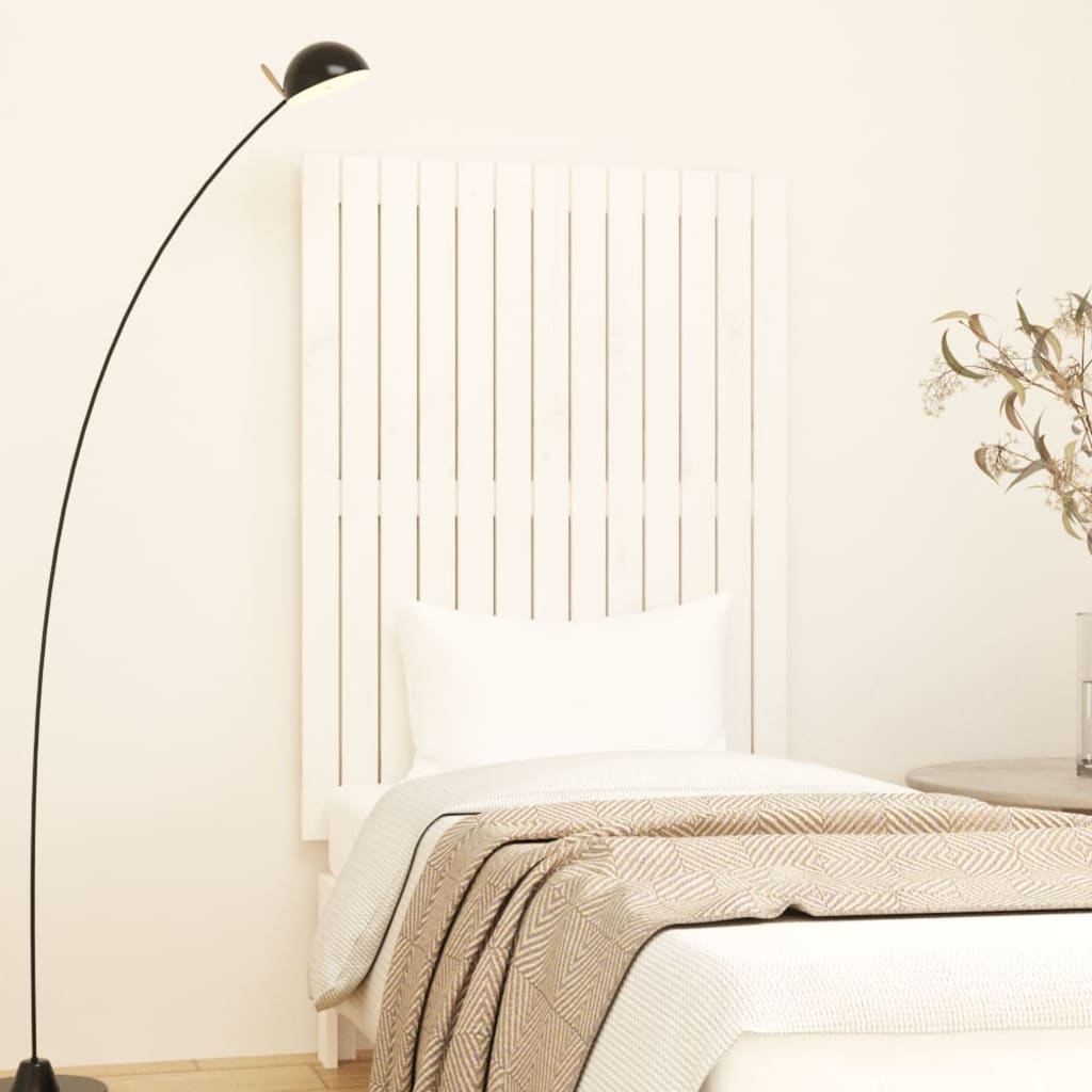 Solid Pine White Wall Headboard – 82.5x3x110 cm