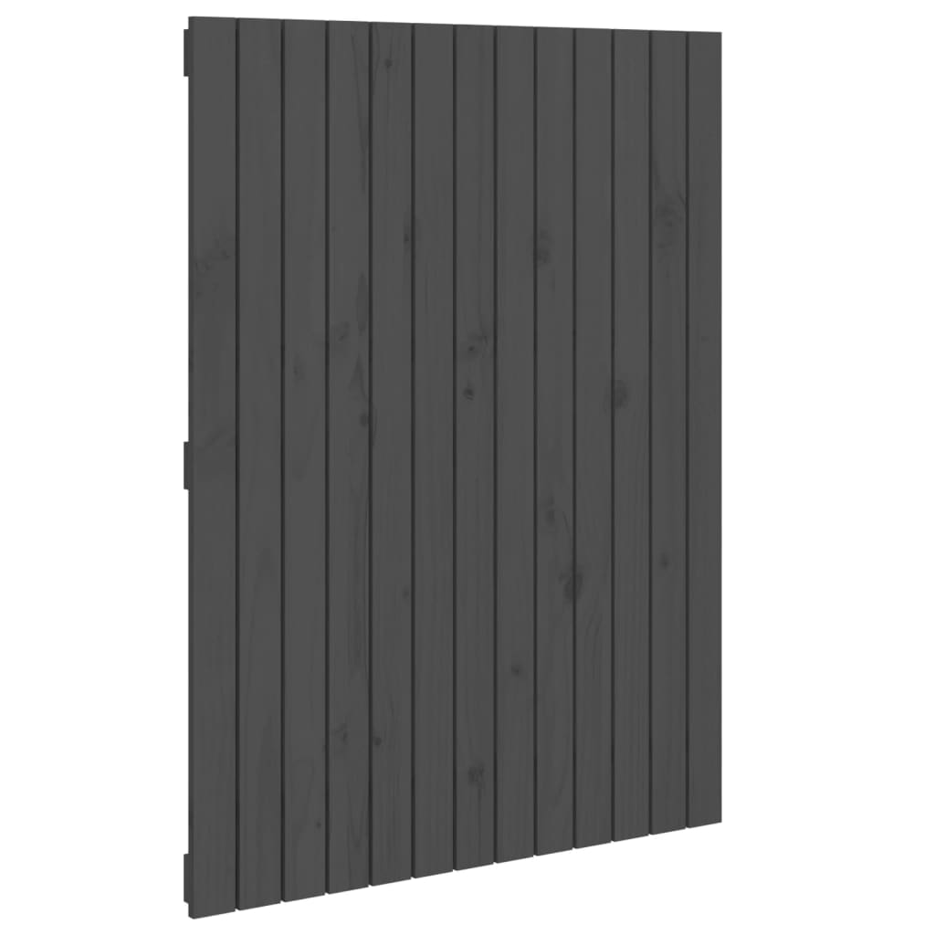 Solid Pine Wall Headboard - Grey 82.5x3x110 cm