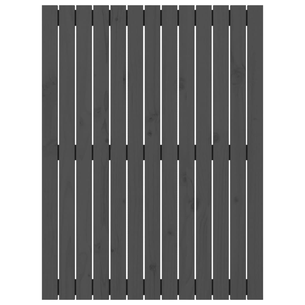 Solid Pine Wall Headboard - Grey 82.5x3x110 cm
