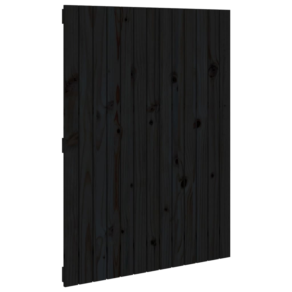 Solid Wood Pine Wall Headboard - Black 82.5x3x110 cm
