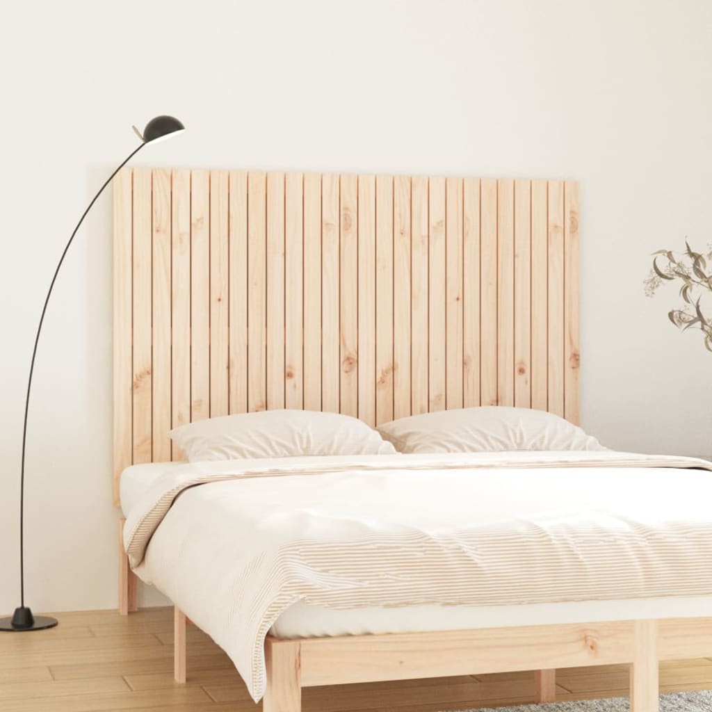 Solid Pine Wood Wall Headboard, 166x3x110 cm, Natural Finish