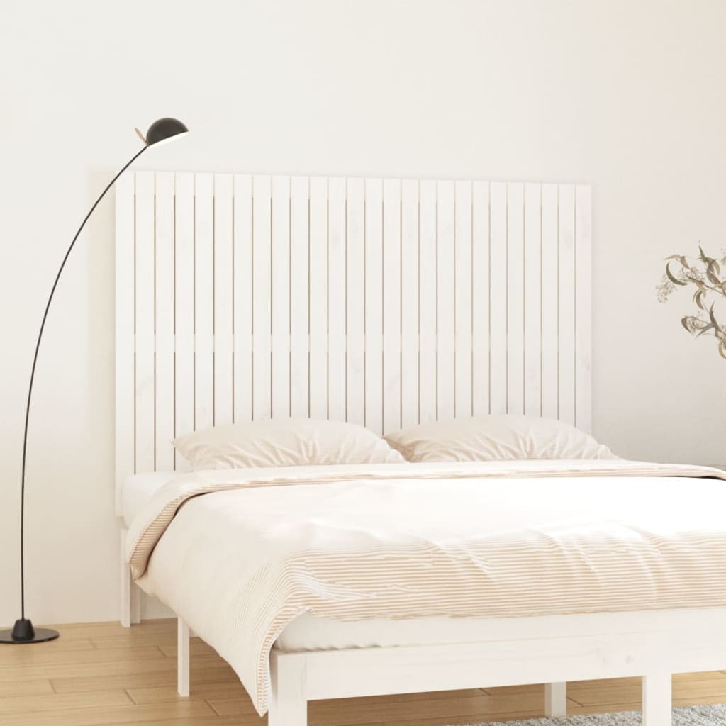 Solid Wood Pine Wall Headboard, White, 166x3x110 cm