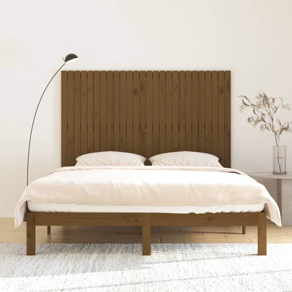 Solid Pine Wall Headboard Honey Brown 166x110cm