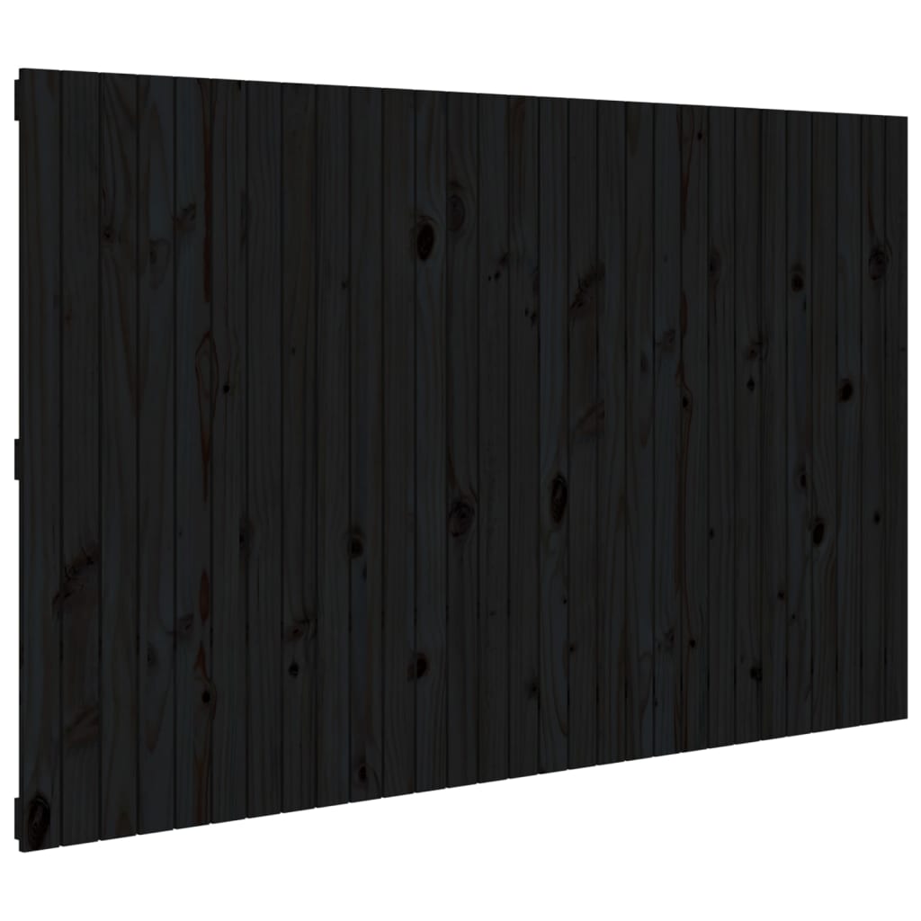 Solid Wood Pine Wall Headboard Black 185x3x110 cm