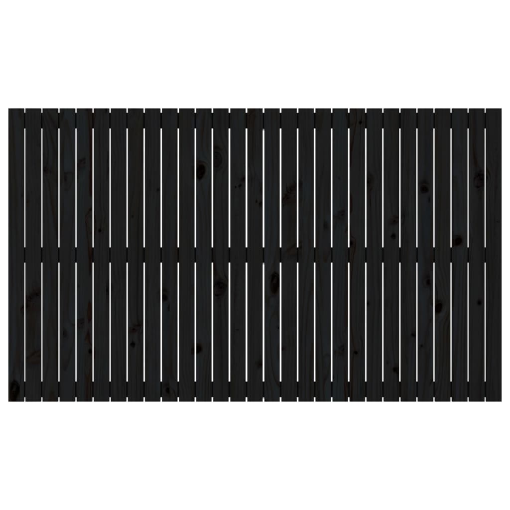 Solid Wood Pine Wall Headboard Black 185x3x110 cm