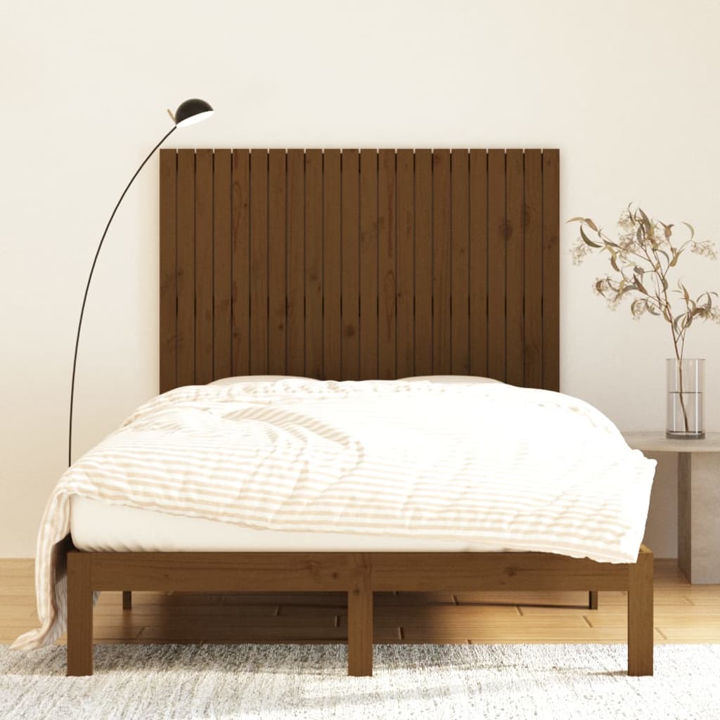 Solid Pine Wall Headboard, Honey Brown 140x3x110 cm