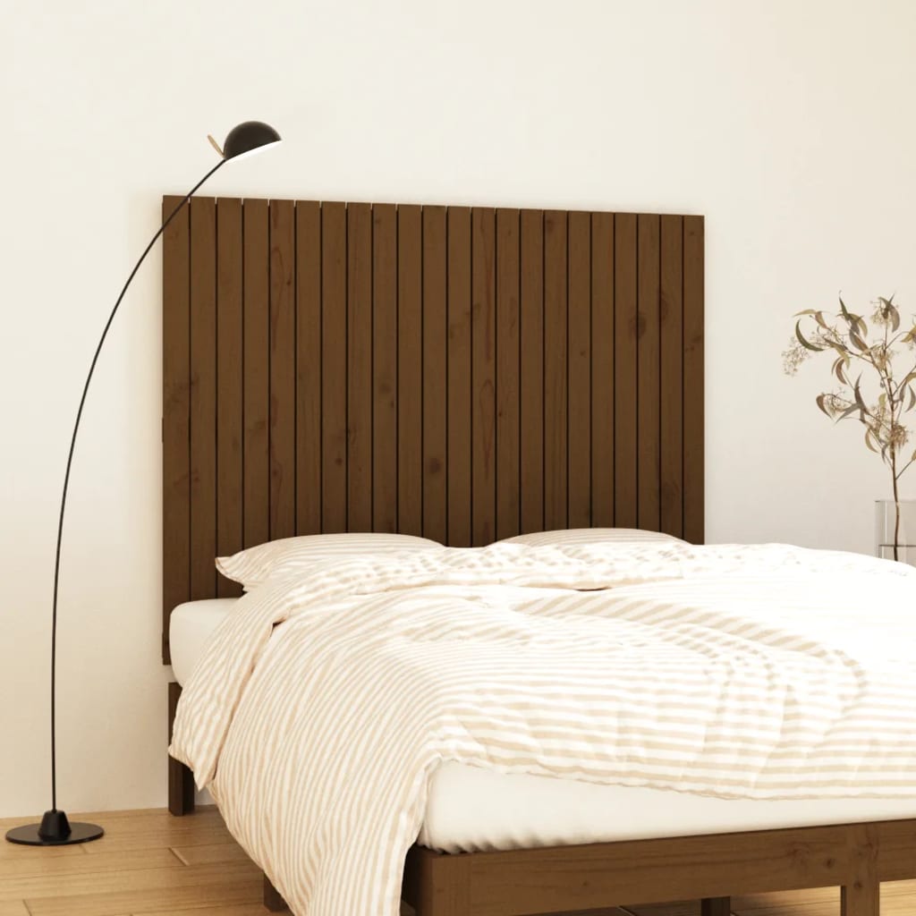 Solid Pine Wall Headboard, Honey Brown 140x3x110 cm