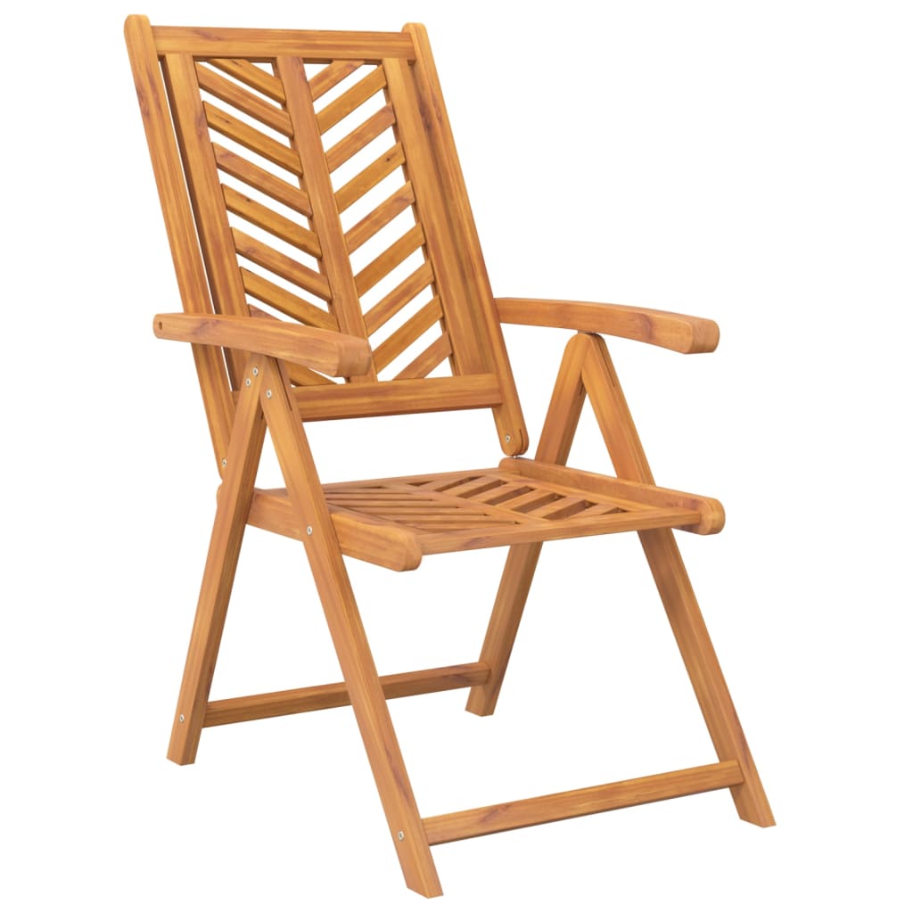 Premium Solid Wood Acacia Reclining Garden Chairs - Set of 3