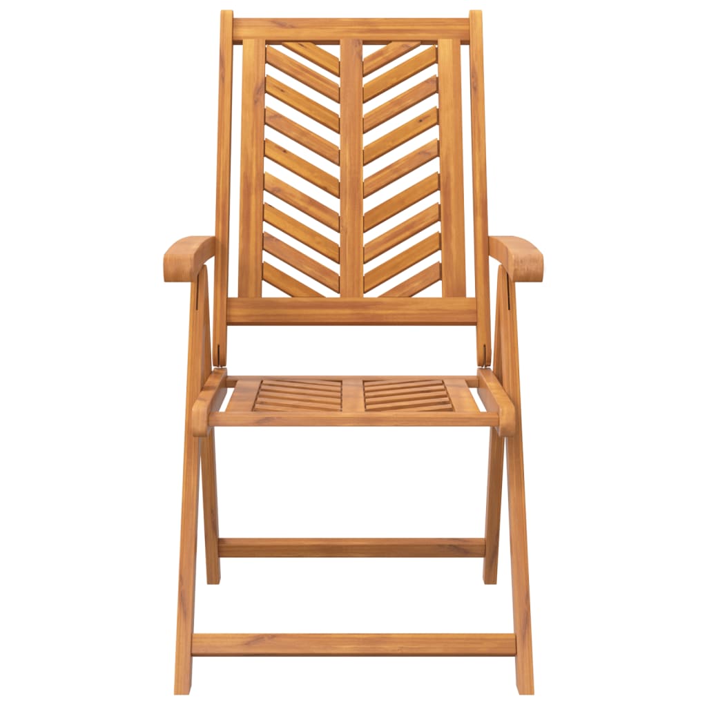 Premium Solid Wood Acacia Reclining Garden Chairs - Set of 3