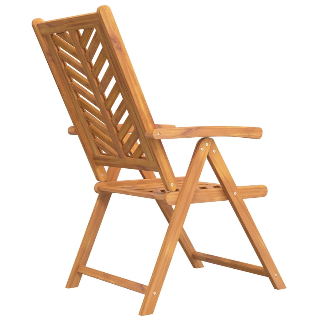 Premium Solid Wood Acacia Reclining Garden Chairs - Set of 3