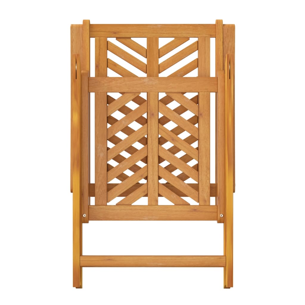 Premium Solid Wood Acacia Reclining Garden Chairs - Set of 3