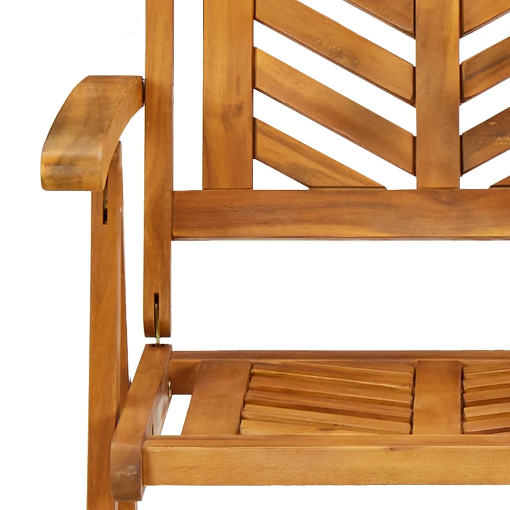 Premium Solid Wood Acacia Reclining Garden Chairs - Set of 3