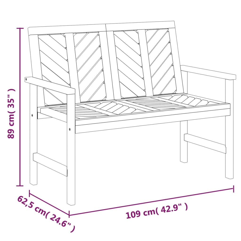 Acacia Wood 2-Piece Garden Lounge Set - Durable & Stylish