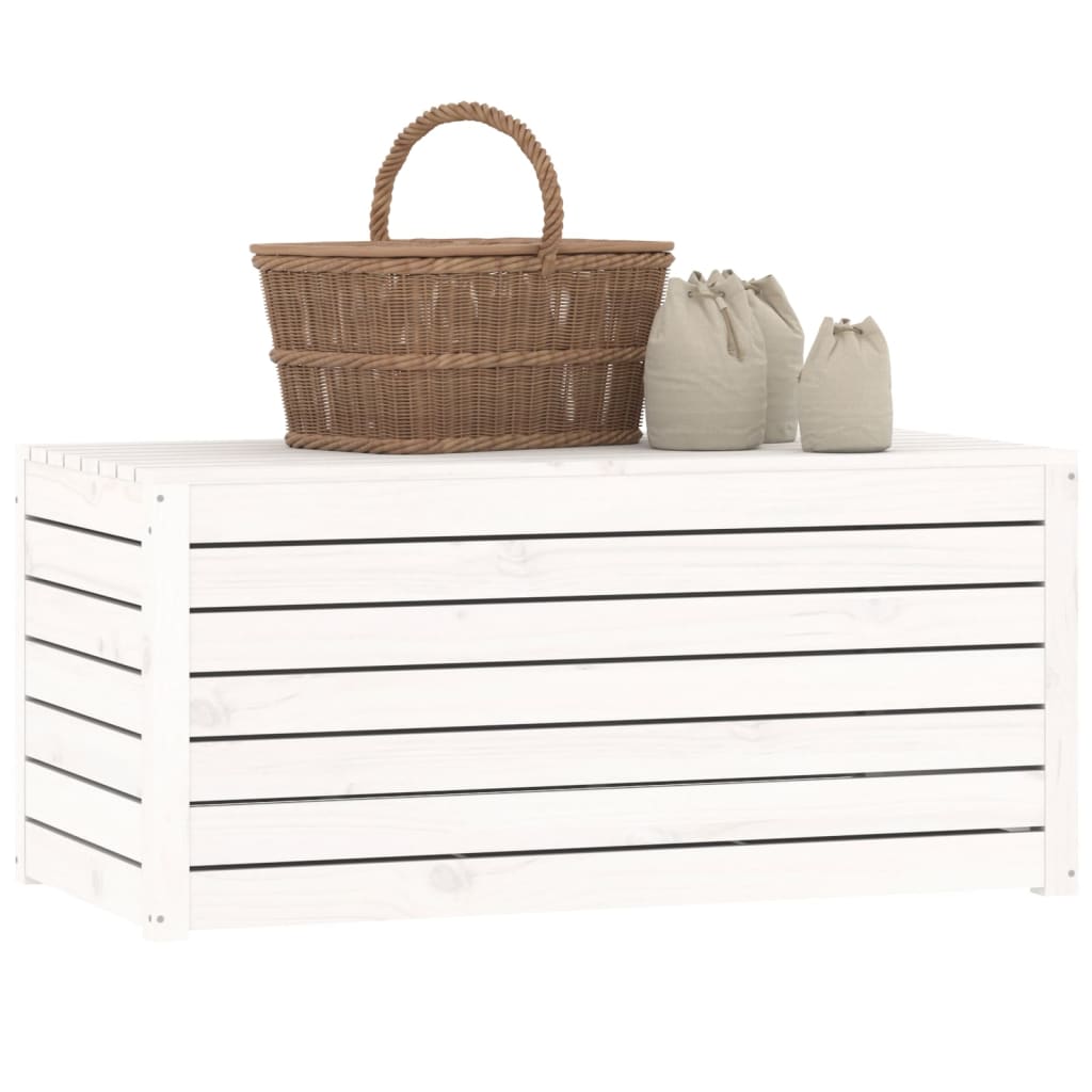 Solid Pine Wood White Garden Box 101x50.5x46.5 cm