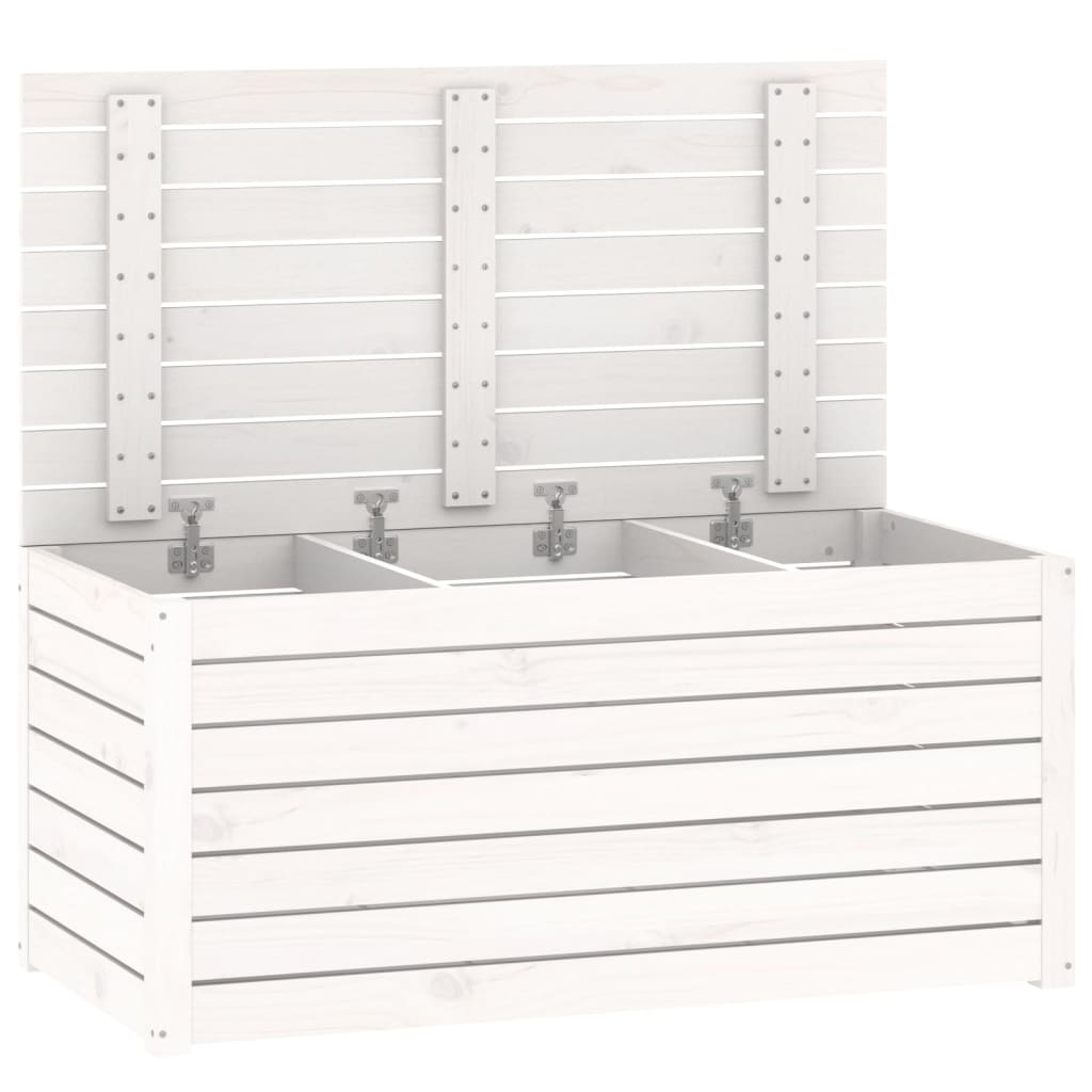 Solid Pine Wood White Garden Box 101x50.5x46.5 cm