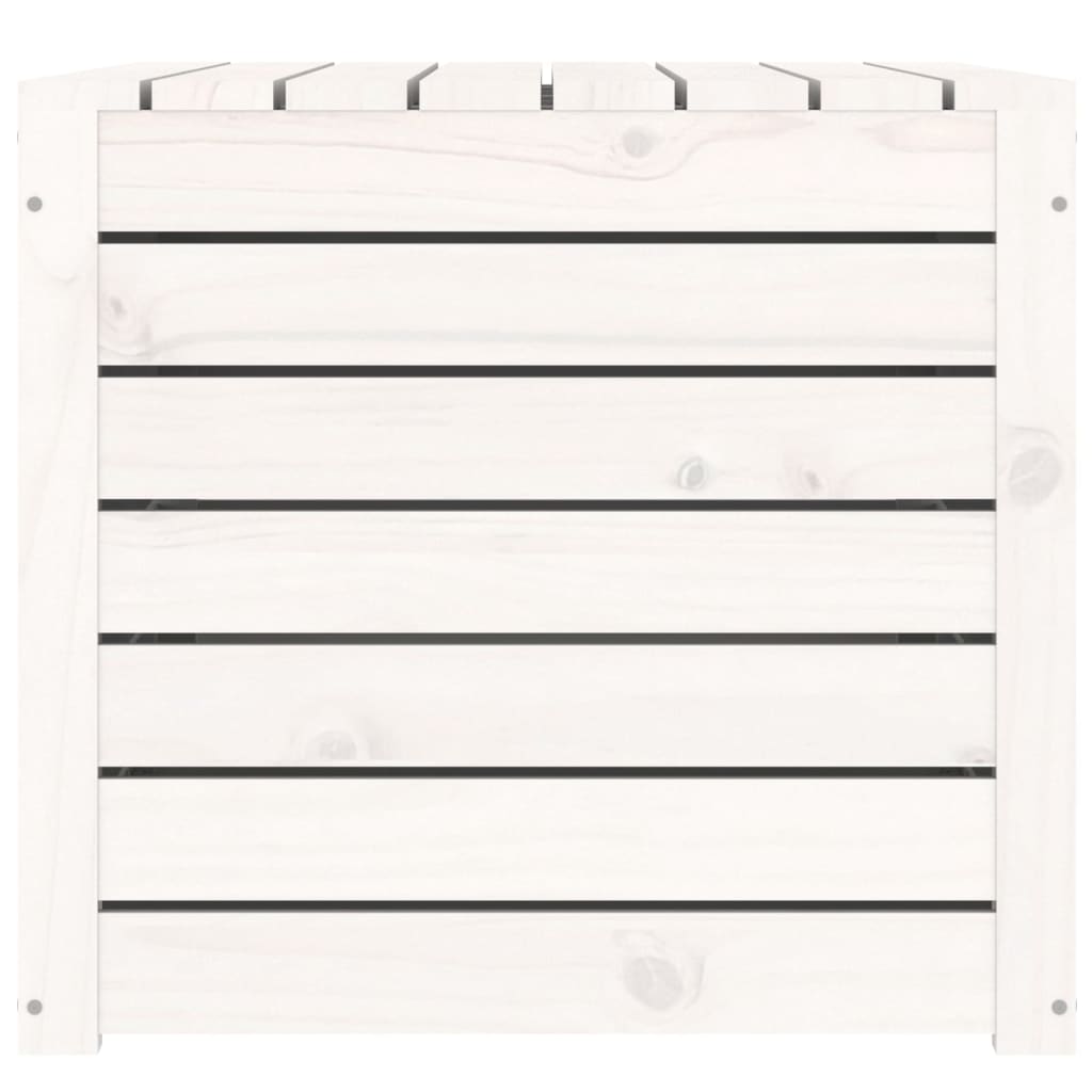 Solid Pine Wood White Garden Box 101x50.5x46.5 cm