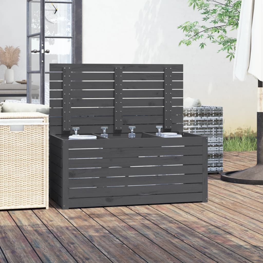 Solid Pine Garden Box Grey - 101x50.5x46.5 cm Durable Planter