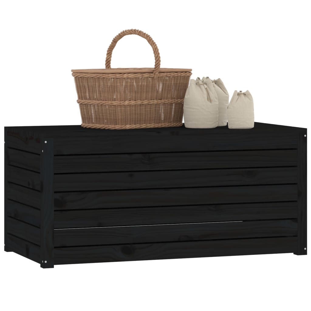 Solid Wood Pine Garden Box - Black 101x50.5x46.5 cm
