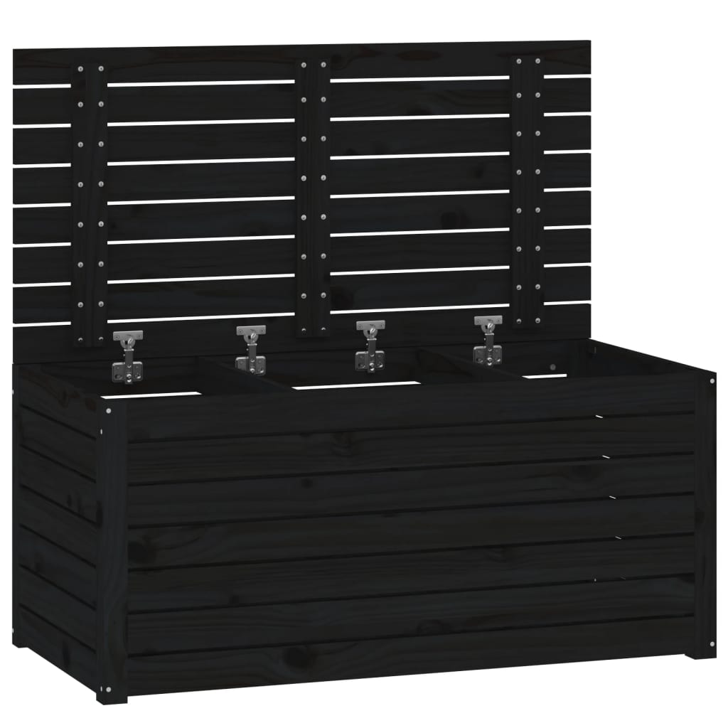 Solid Wood Pine Garden Box - Black 101x50.5x46.5 cm
