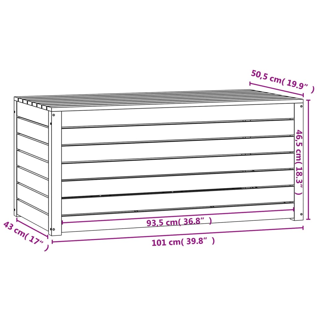Solid Wood Pine Garden Box - Black 101x50.5x46.5 cm