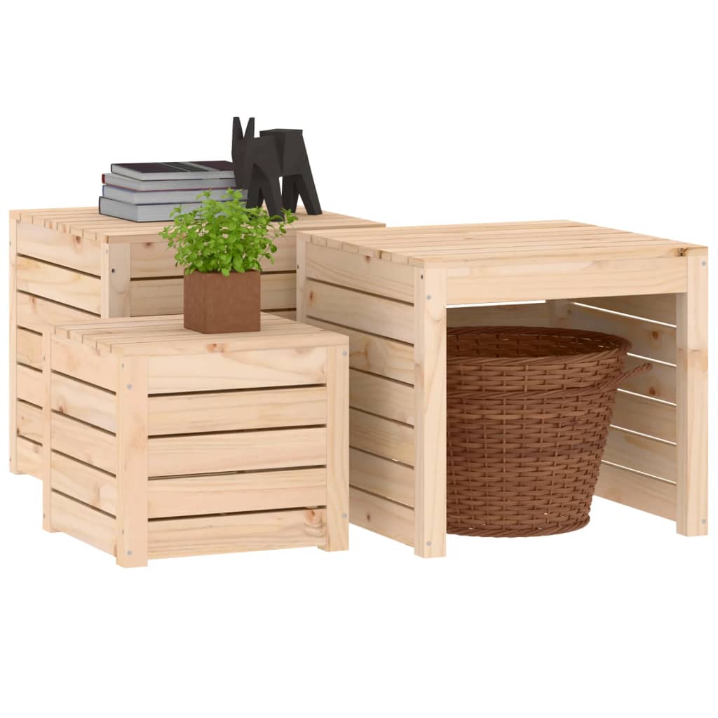Solid Pine 3-Piece Garden Box Set – Durable Wood Planters