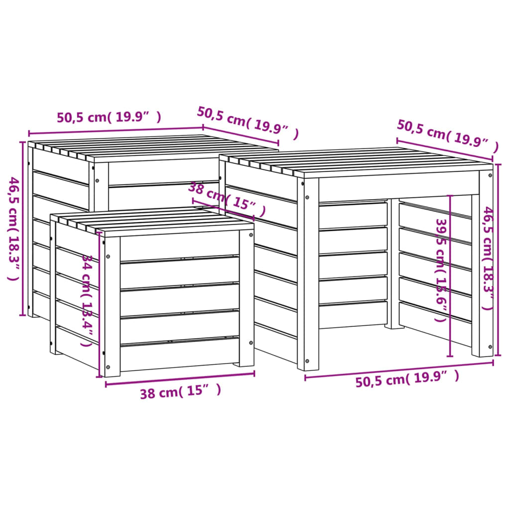 Solid Pine 3-Piece Garden Box Set – Durable Wood Planters