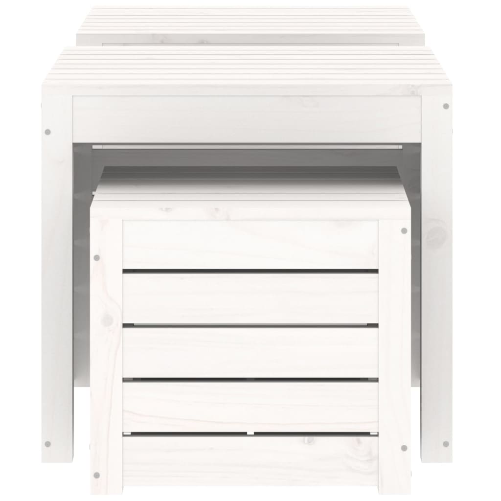 3-Piece White Solid Wood Pine Garden Box Set