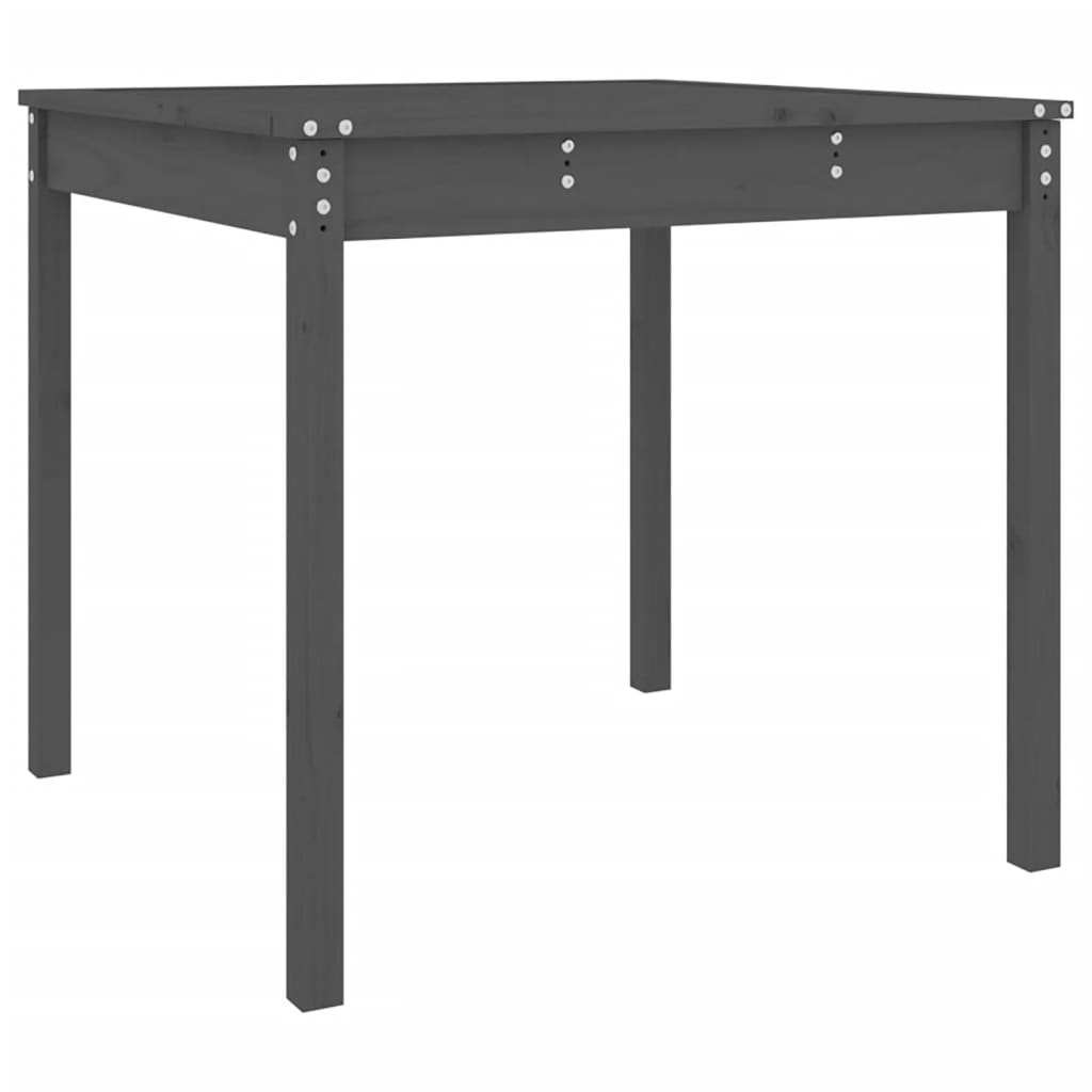 Solid Pine Wood Garden Table - Grey, 82.5 cm Square
