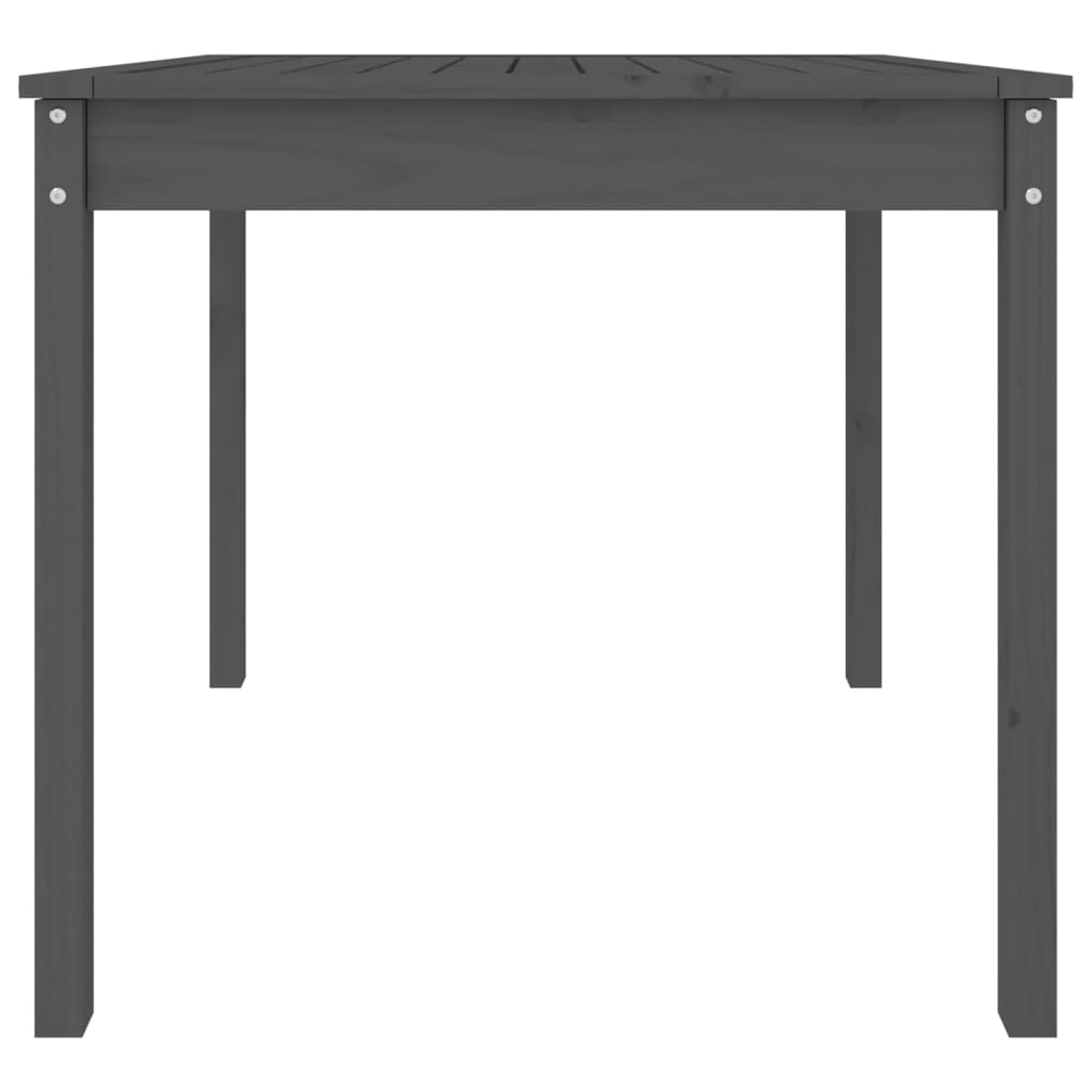 Solid Pine Wood Garden Table - Grey, 82.5 cm Square