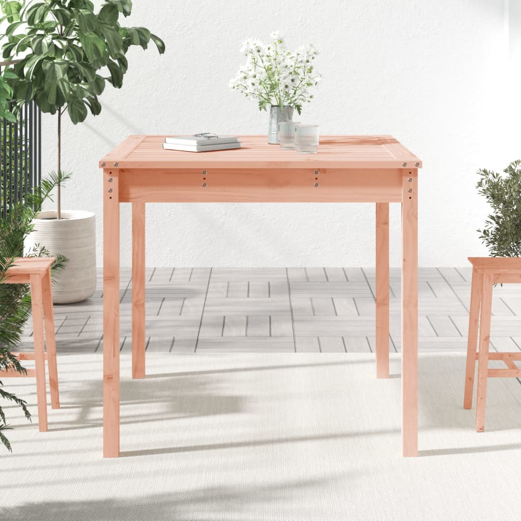Solid Douglas Wood Garden Table - 82.5cm Square, Brown