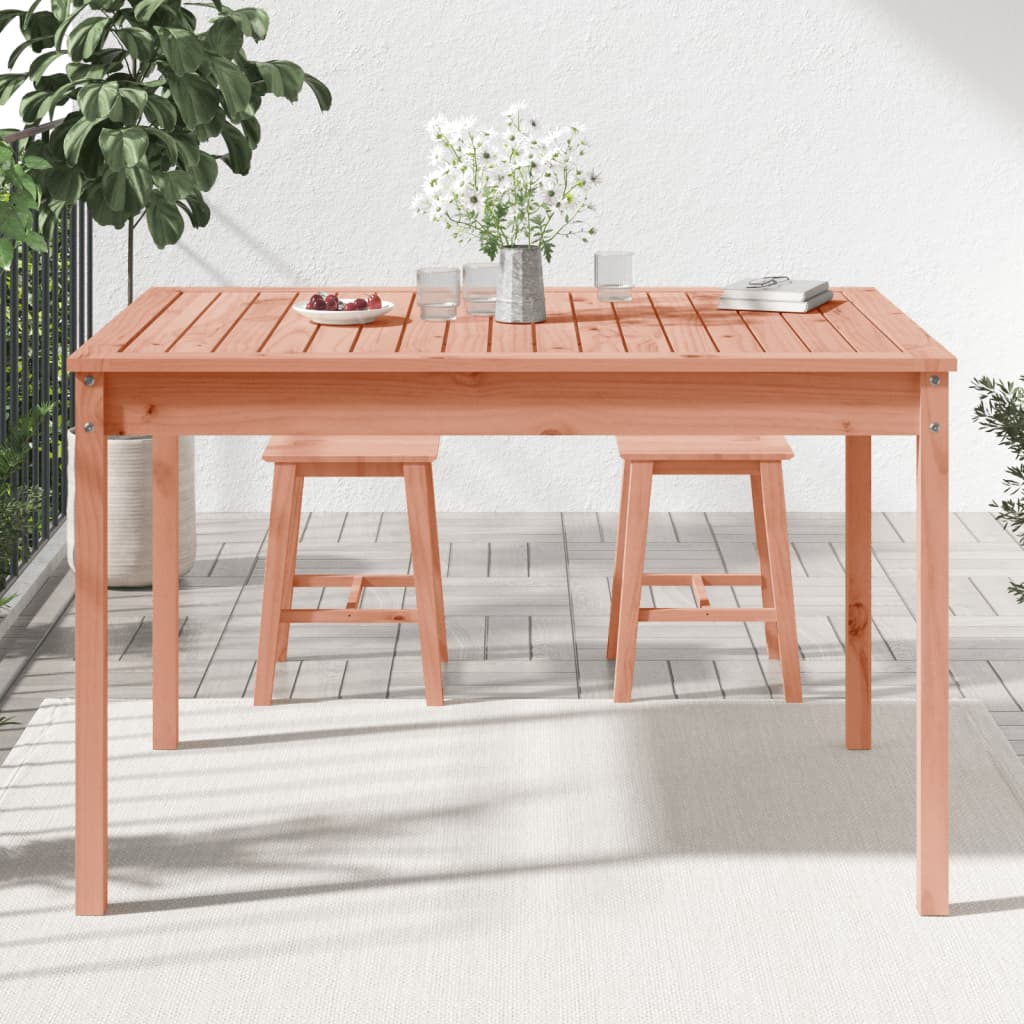 Solid Douglas Wood Garden Table - 121x82.5x76cm, Natural Finish