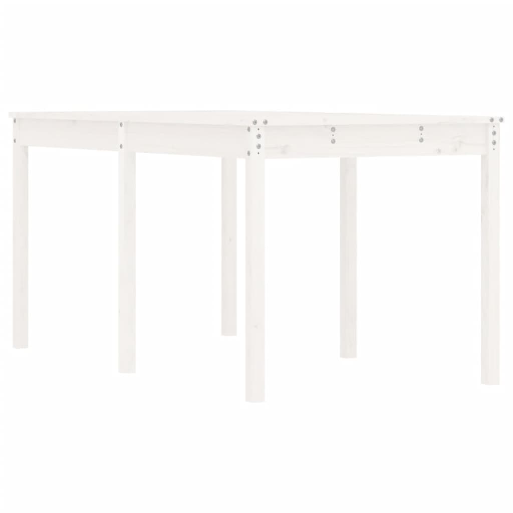 Solid Pine Wood Garden Table - White, 159.5x82.5x76 cm