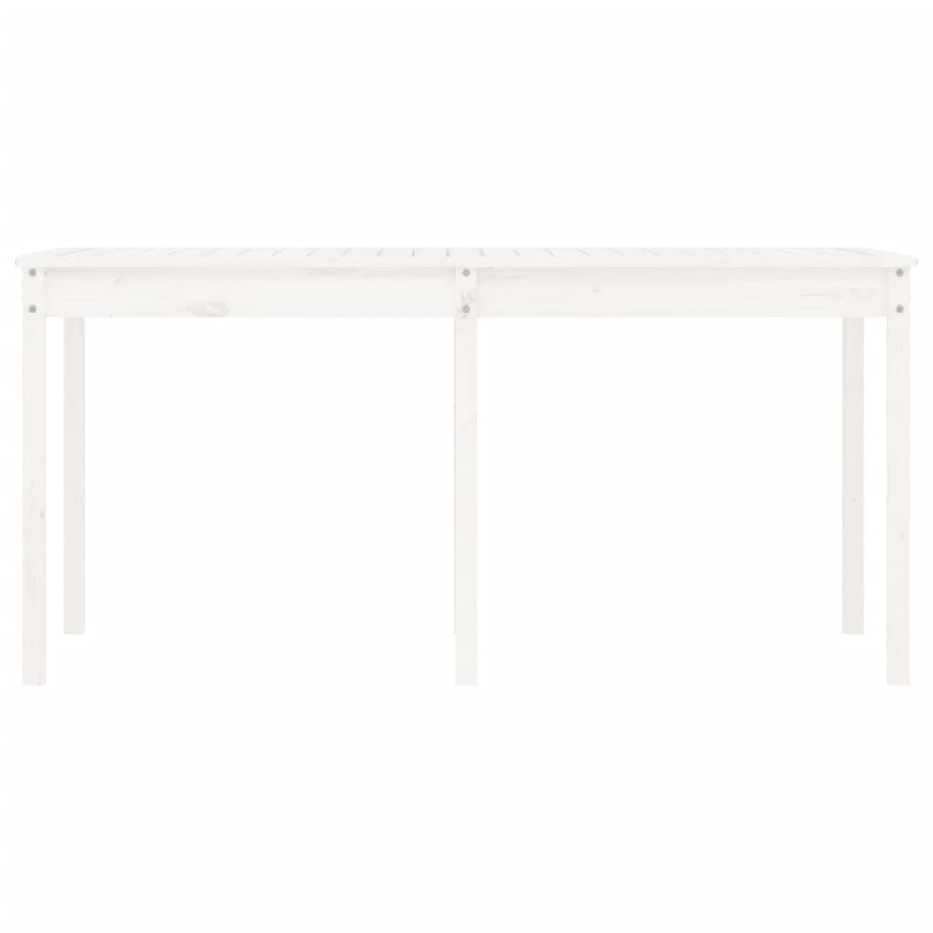 Solid Pine Wood Garden Table - White, 159.5x82.5x76 cm