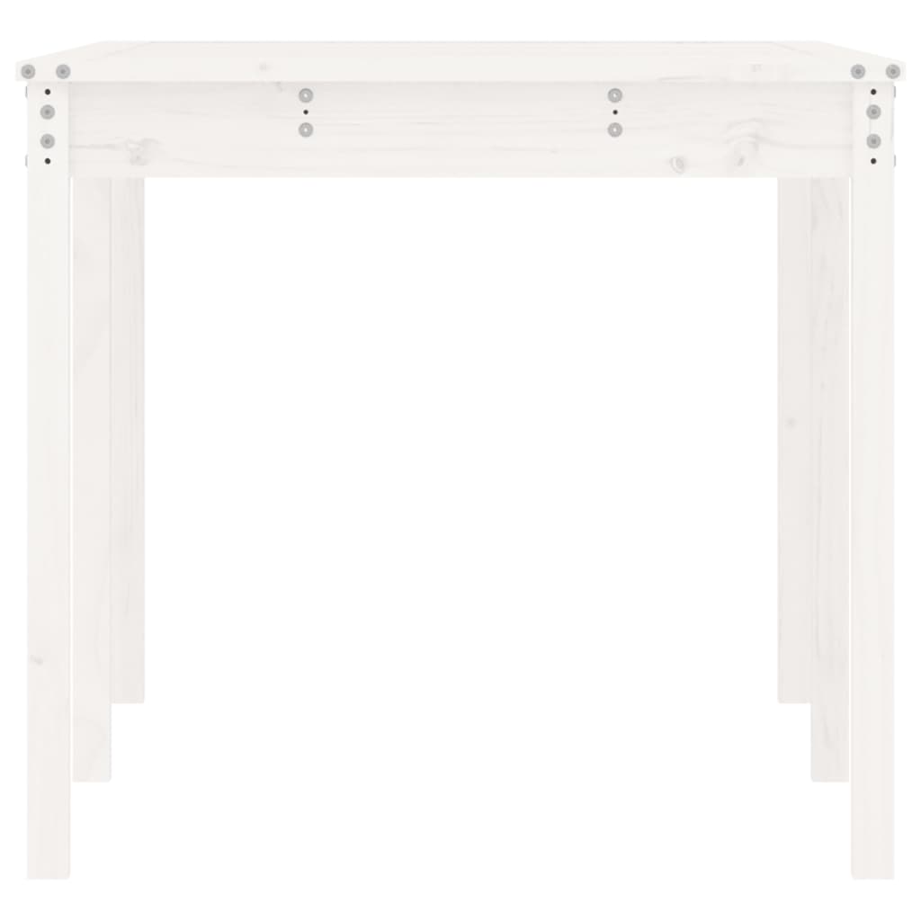 Solid Pine Wood Garden Table - White, 159.5x82.5x76 cm