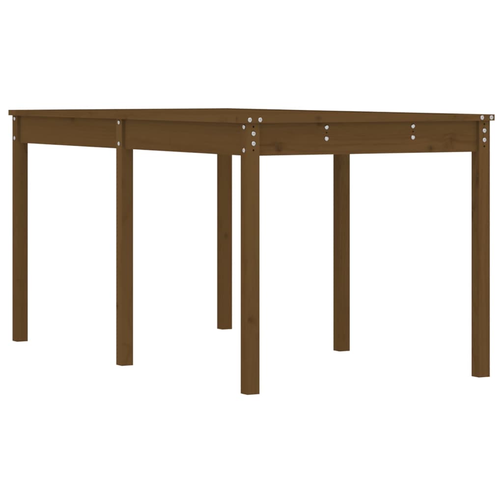 Solid Pine Wood Garden Table - Honey Brown, 159.5x82.5x76 cm