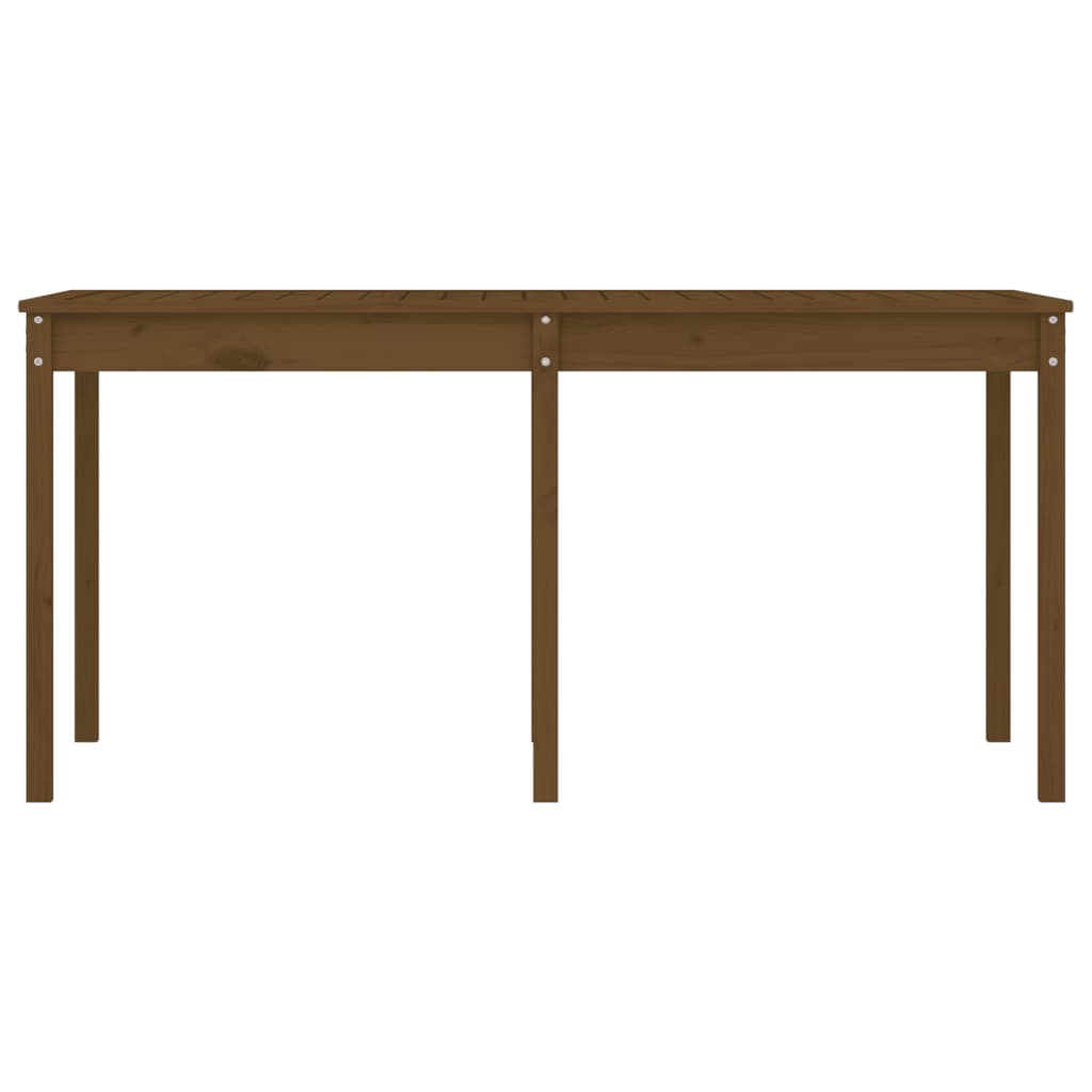 Solid Pine Wood Garden Table - Honey Brown, 159.5x82.5x76 cm