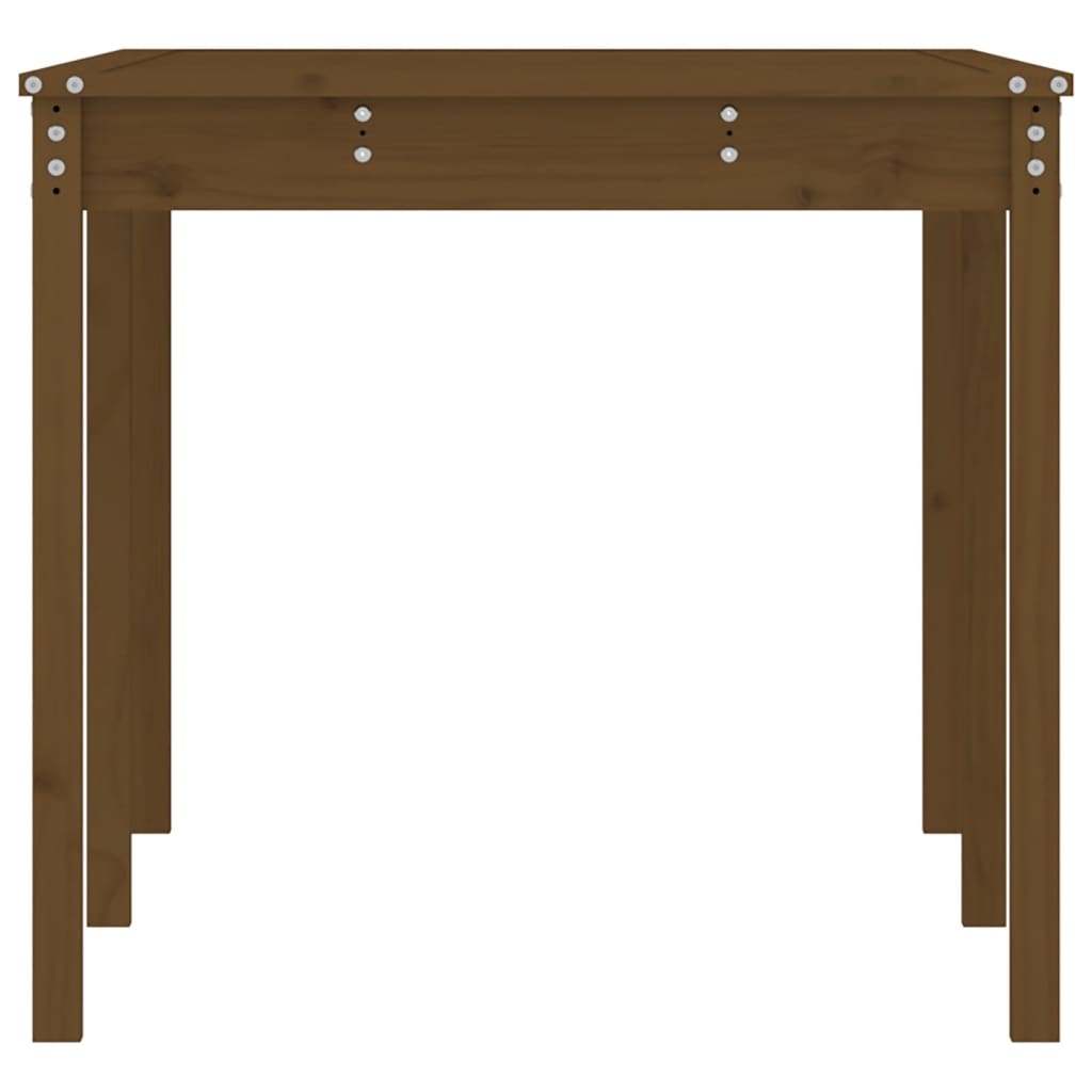 Solid Pine Wood Garden Table - Honey Brown, 159.5x82.5x76 cm