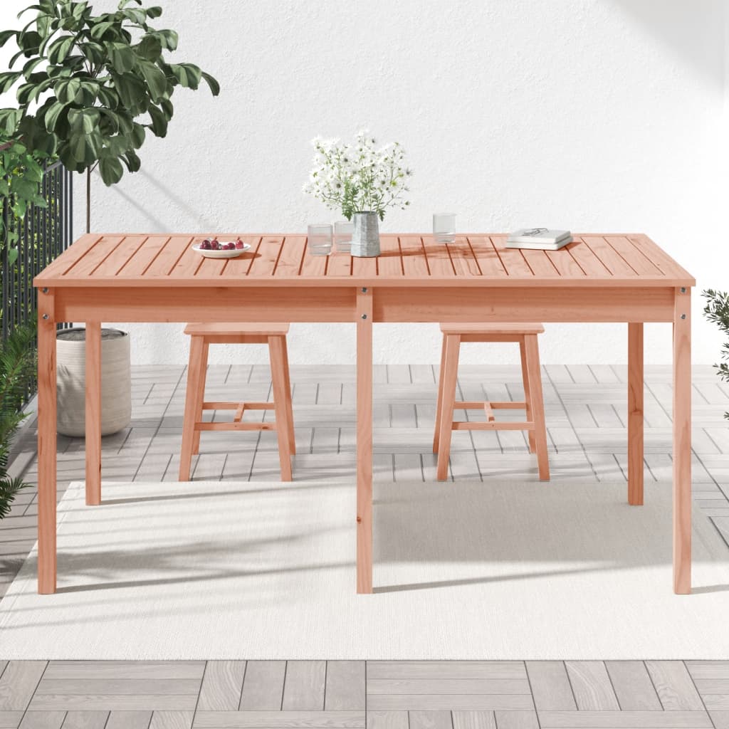 Solid Douglas Wood Garden Table, 159.5x82.5x76 cm - Natural Finish