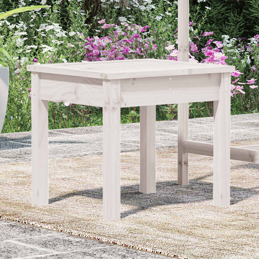 Solid Pine Garden Bench - White, 50x44x45 cm, Durable and Stylish