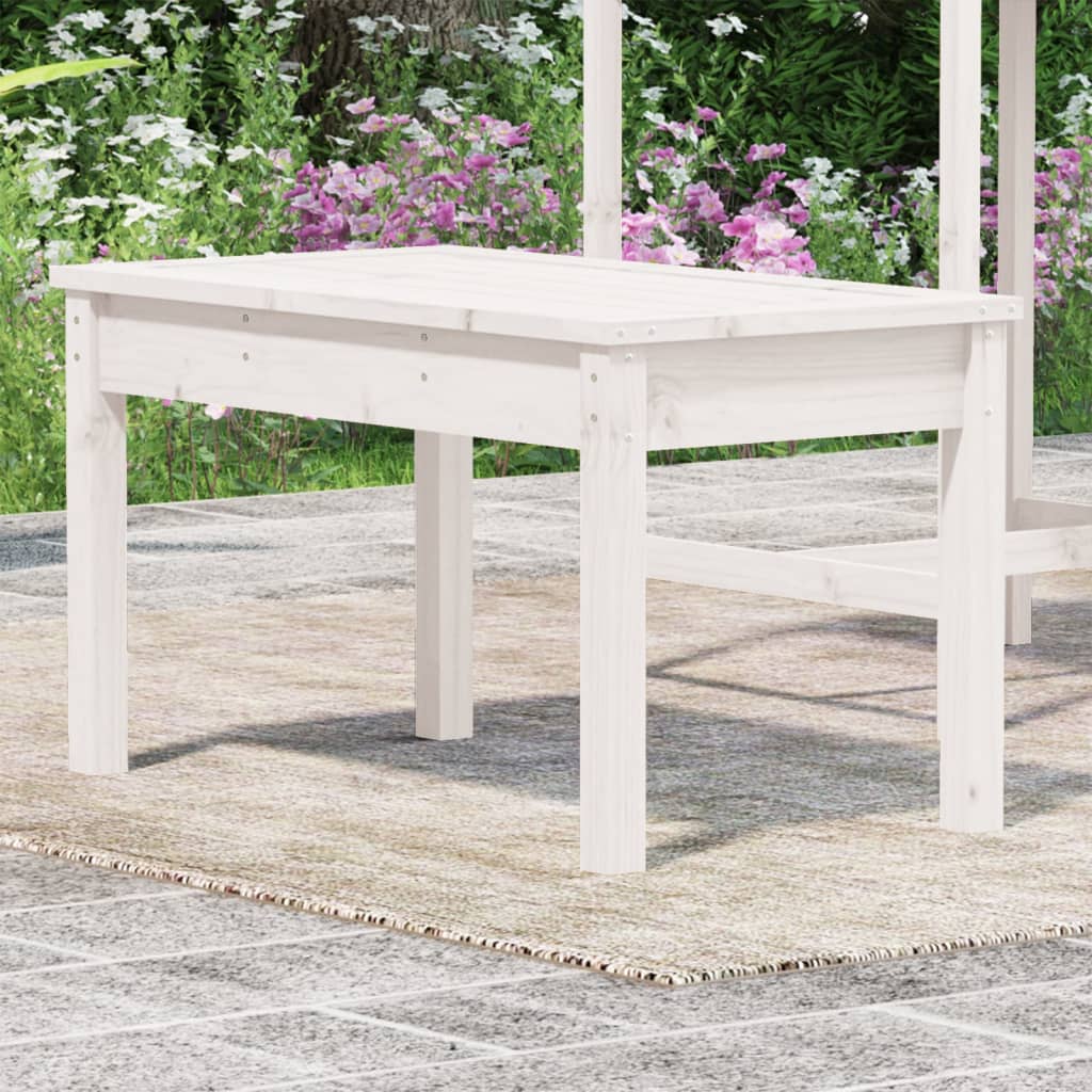 White 80x44x45 cm Solid Pine Wood Garden Bench