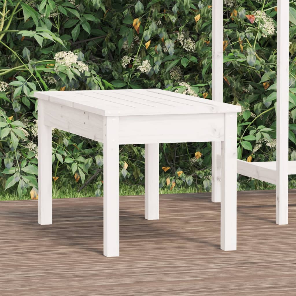 White 80x44x45 cm Solid Pine Wood Garden Bench