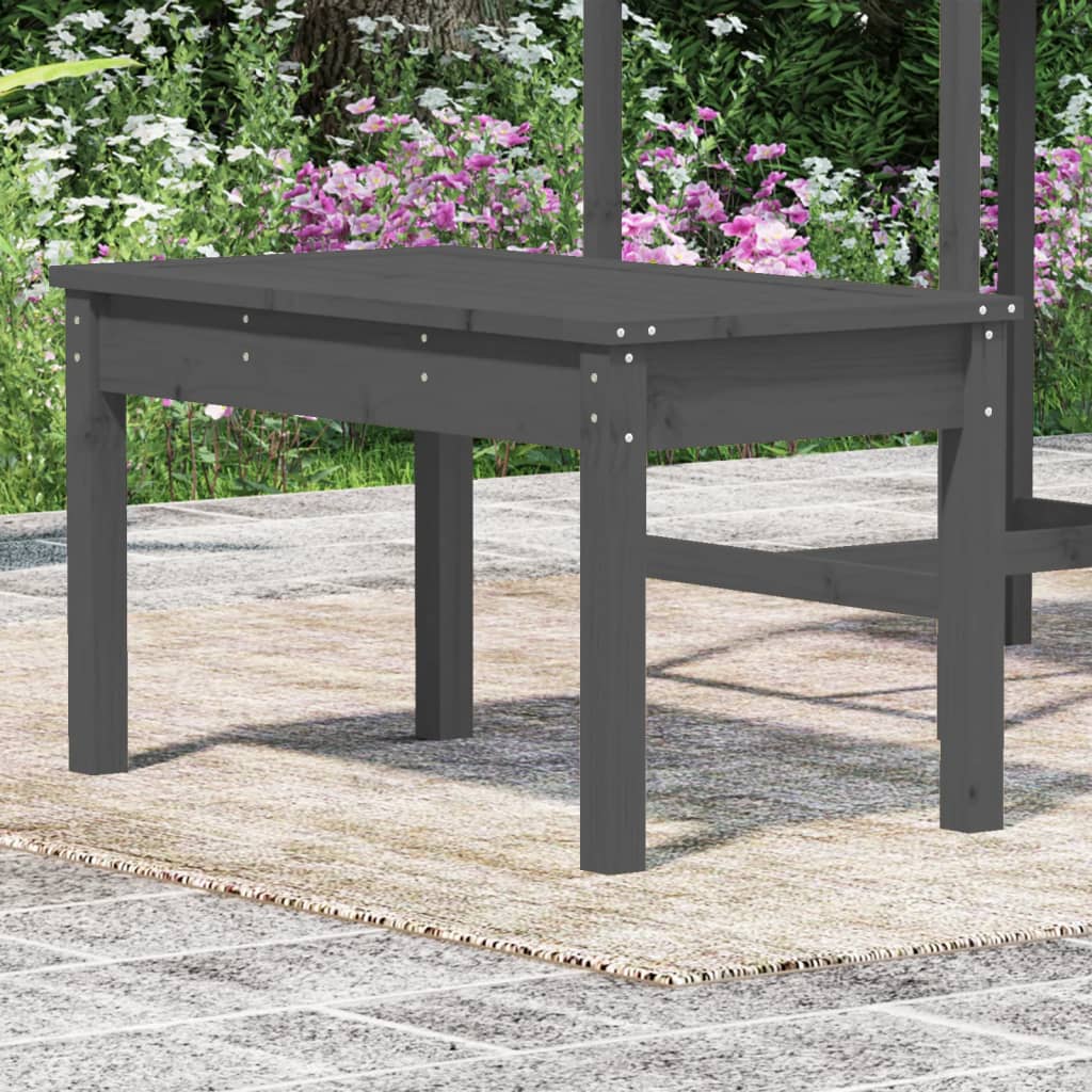 Solid Pine Grey Garden Bench 80x44x45 cm - Durable Outdoor Seating